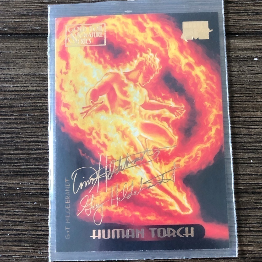 ’94 Marvel Masterpieces trading card: Human Torch #52 (Gold for Signature Series